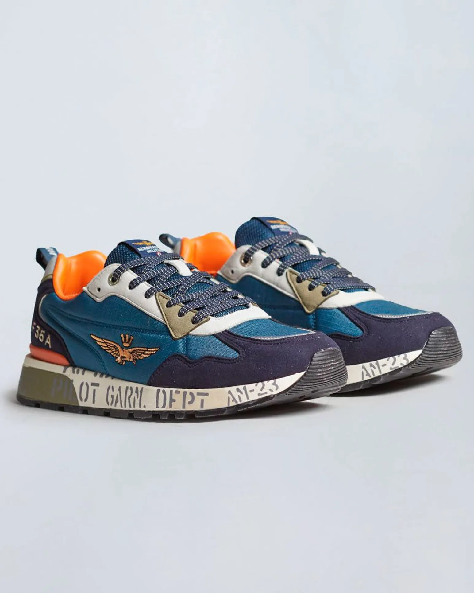 AERONAUTICA MILITARE - SNEAKERS CON SUOLA STAMPATA BLU SCURO/BLU CHIARO - 276CT3332_94657