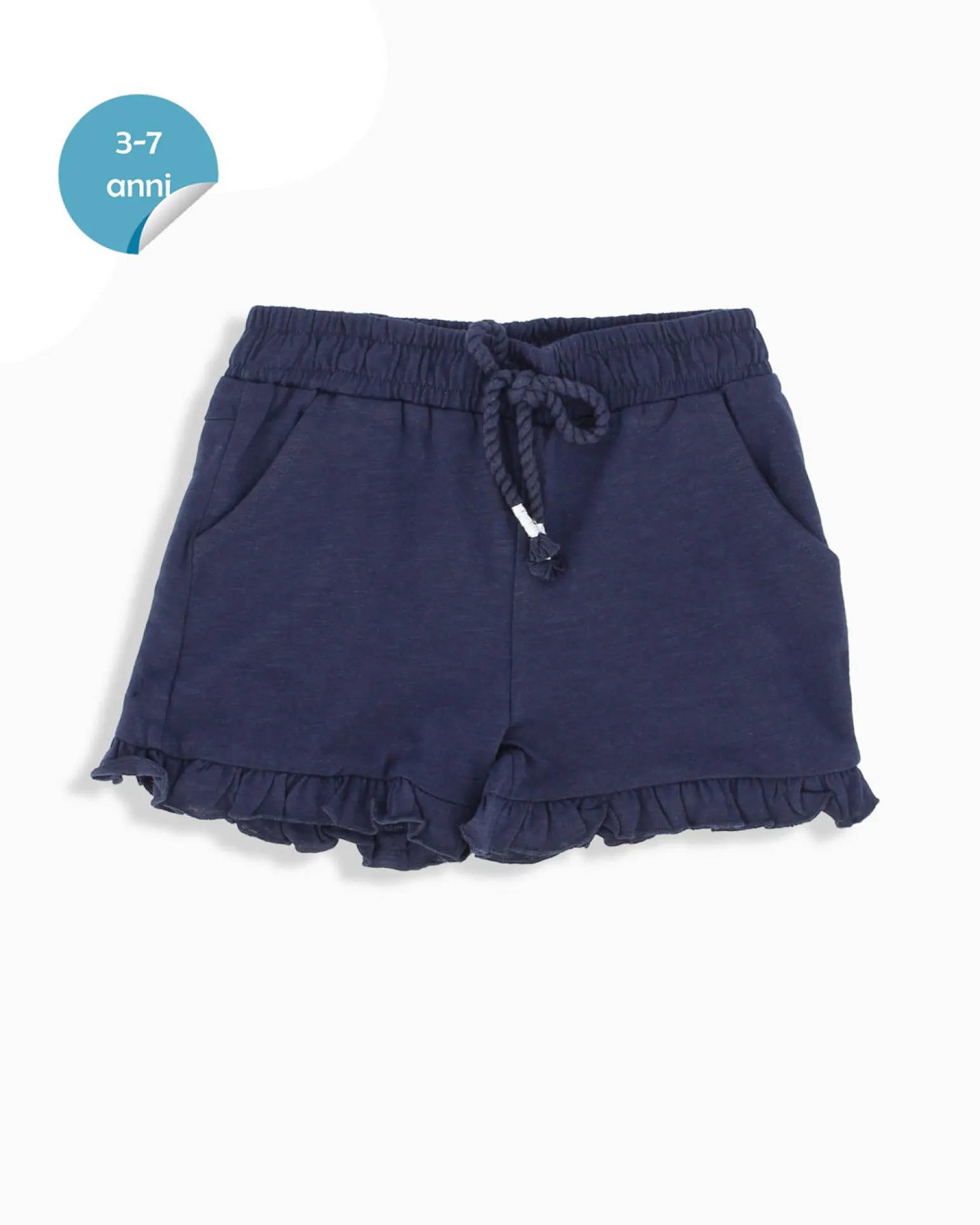 AMERICAN RAP - Short bimba blu con sbuffo