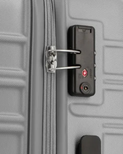 AMERICAN TOURISTER - TROLLEY ARGENTO IN ABS 4 RUOTE CON COMBINAZIONE TSA
