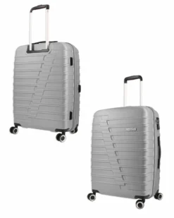 AMERICAN TOURISTER - TROLLEY ARGENTO IN ABS 4 RUOTE CON COMBINAZIONE TSA