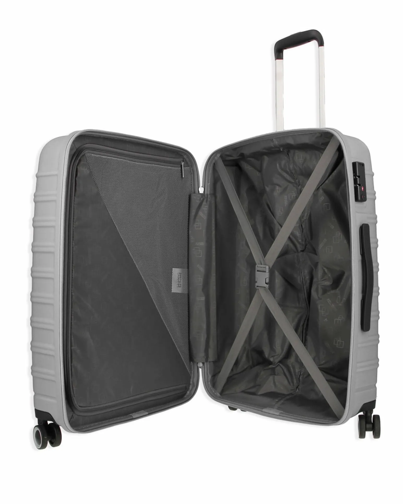 AMERICAN TOURISTER - TROLLEY ARGENTO IN ABS 4 RUOTE CON COMBINAZIONE TSA
