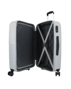 AMERICAN TOURISTER - TROLLEY ARGENTO IN ABS 4 RUOTE CON COMBINAZIONE TSA