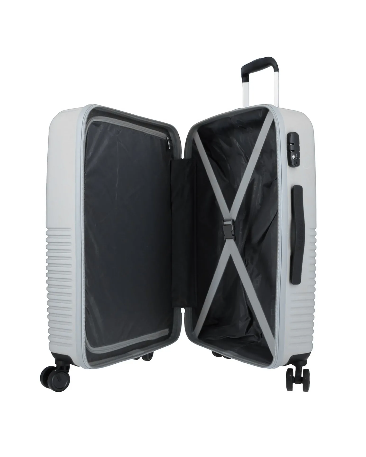 AMERICAN TOURISTER - TROLLEY ARGENTO IN ABS 4 RUOTE CON COMBINAZIONE TSA