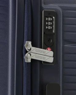 AMERICAN TOURISTER - TROLLEY BLU IN ABS 4 RUOTE CON COMBINAZIONE TSA