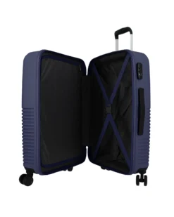 AMERICAN TOURISTER - TROLLEY BLU IN ABS 4 RUOTE CON COMBINAZIONE TSA