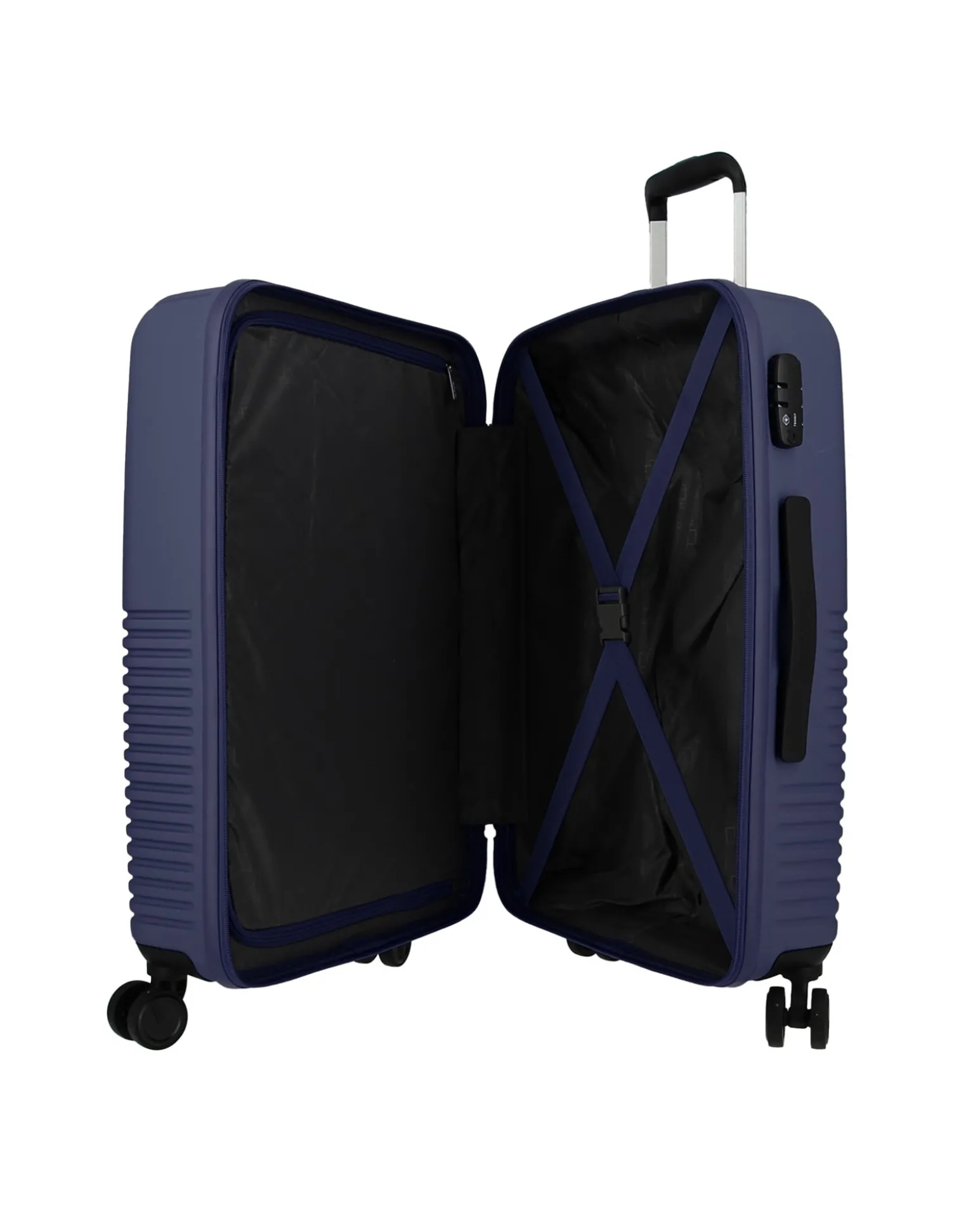 AMERICAN TOURISTER - TROLLEY BLU IN ABS 4 RUOTE CON COMBINAZIONE TSA