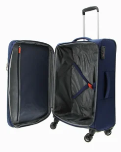 AMERICAN TOURISTER - TROLLEY BLU IN TESSUTO 4 RUOTE CON COMBINAZIONE TSA