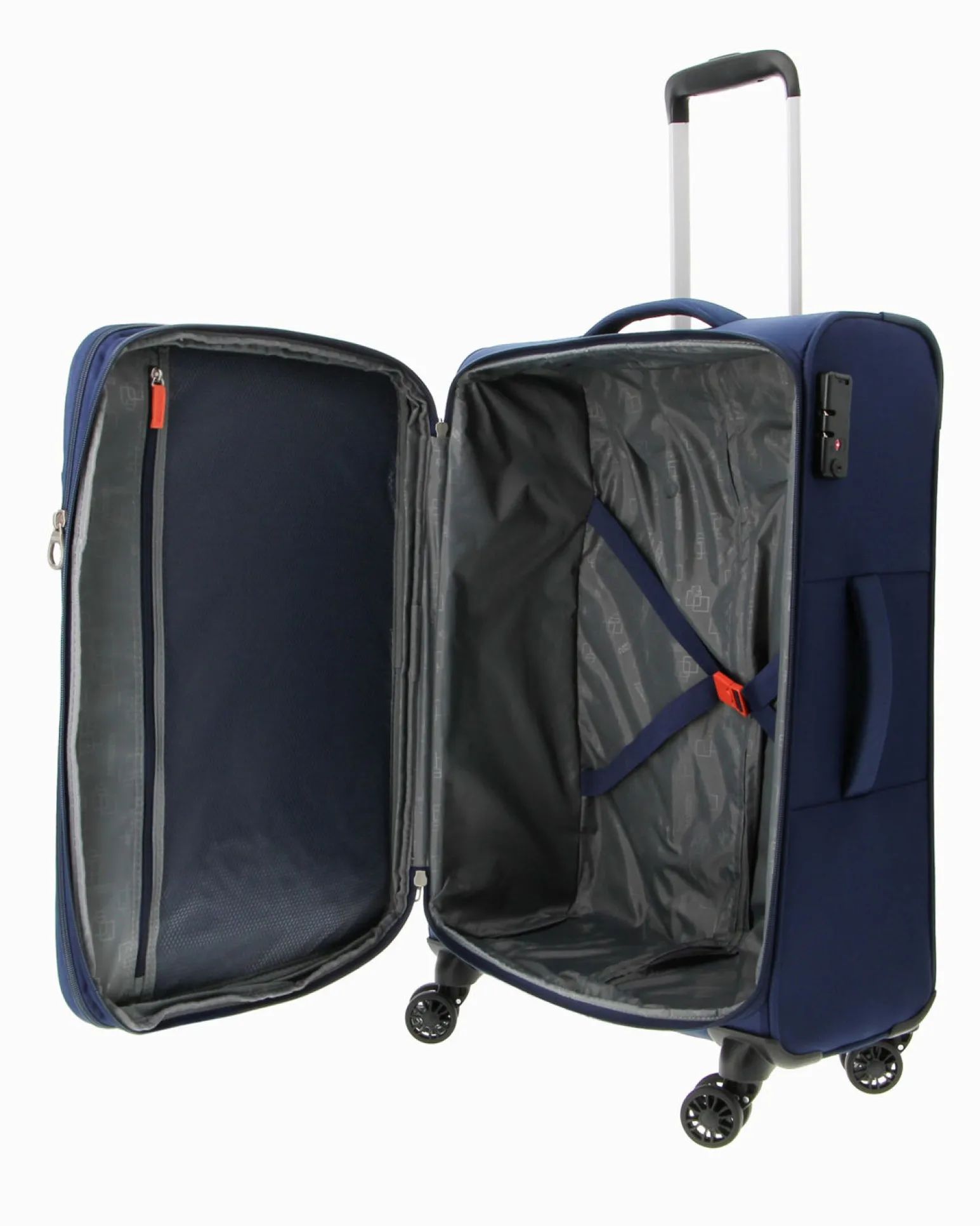 AMERICAN TOURISTER - TROLLEY BLU IN TESSUTO 4 RUOTE CON COMBINAZIONE TSA