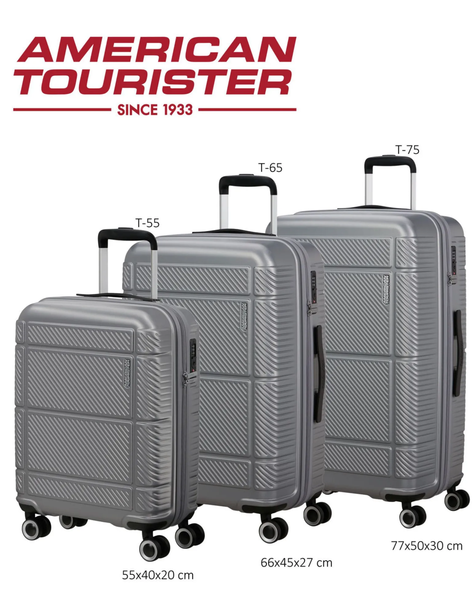 AMERICAN TOURISTER - TROLLEY GRIGIO IN ABS 4 RUOTE CON COMBINAZIONE TSA