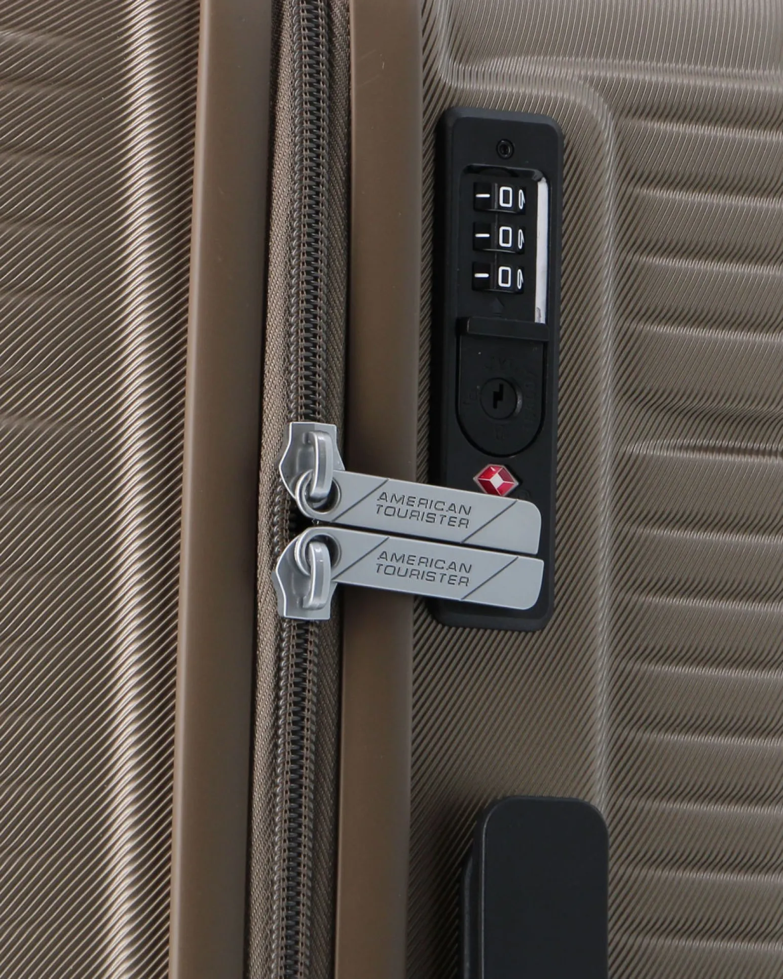 AMERICAN TOURISTER - TROLLEY MARRONE IN ABS 4 RUOTE CON COMBINAZIONE TSA