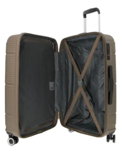 AMERICAN TOURISTER - TROLLEY MARRONE IN ABS 4 RUOTE CON COMBINAZIONE TSA