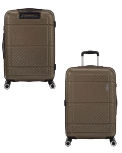 AMERICAN TOURISTER - TROLLEY MARRONE IN ABS 4 RUOTE CON COMBINAZIONE TSA