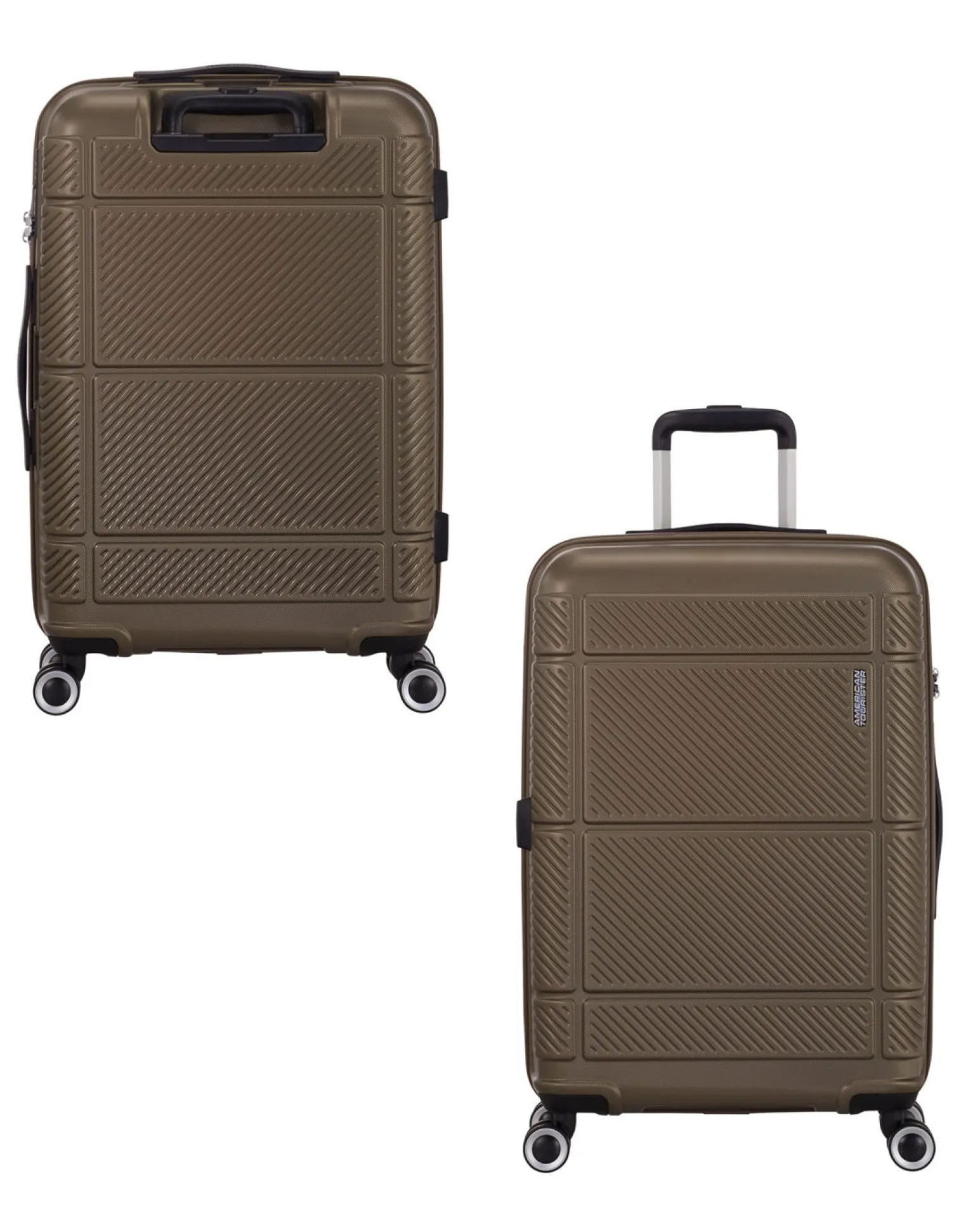 AMERICAN TOURISTER - TROLLEY MARRONE IN ABS 4 RUOTE CON COMBINAZIONE TSA