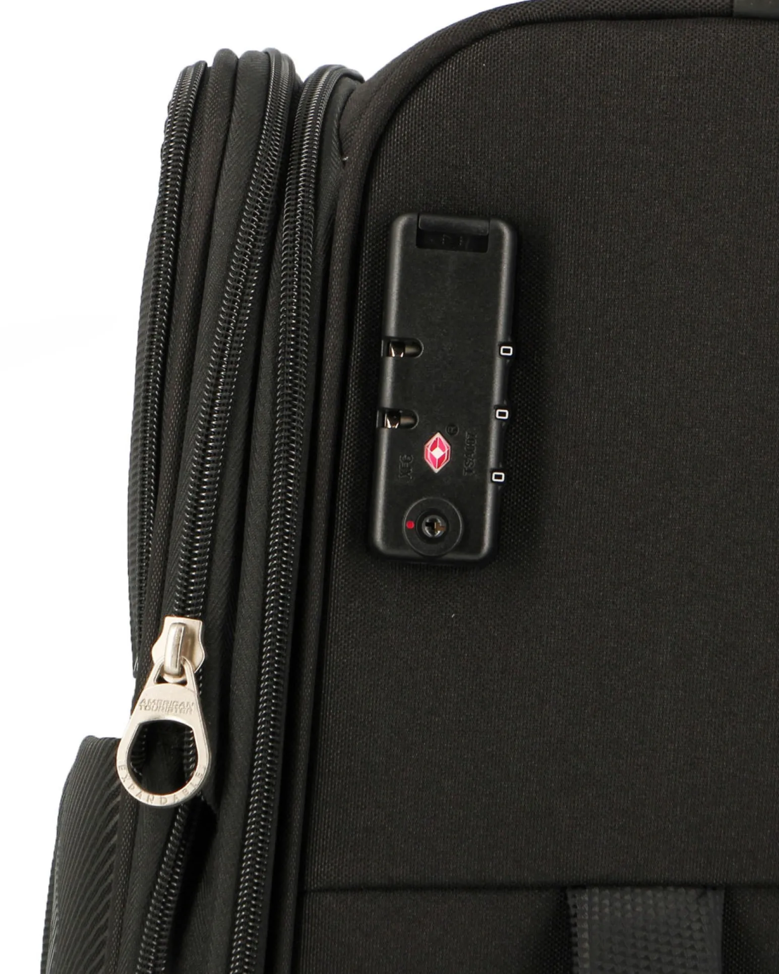 AMERICAN TOURISTER - TROLLEY NERO IN TESSUTO ESPANDIBILE CON COMBINAZIONE TSA