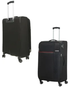 AMERICAN TOURISTER - TROLLEY NERO IN TESSUTO ESPANDIBILE CON COMBINAZIONE TSA