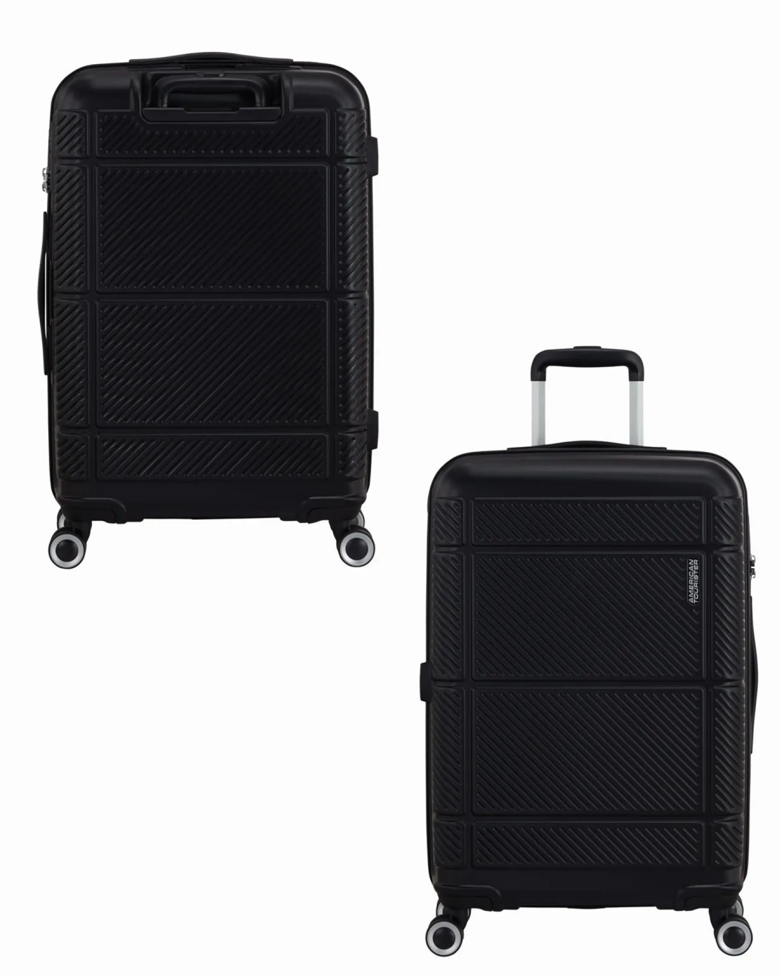 AMERICAN TOURISTER - TROLLEY NERO IN ABS 4 RUOTE CON COMBINAZIONE TSA