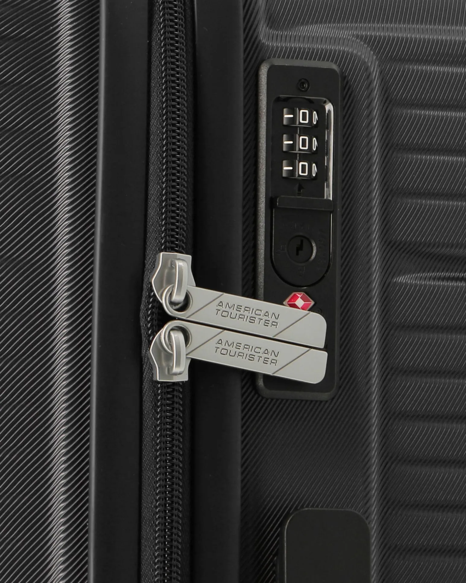 AMERICAN TOURISTER - TROLLEY NERO IN ABS 4 RUOTE CON COMBINAZIONE TSA