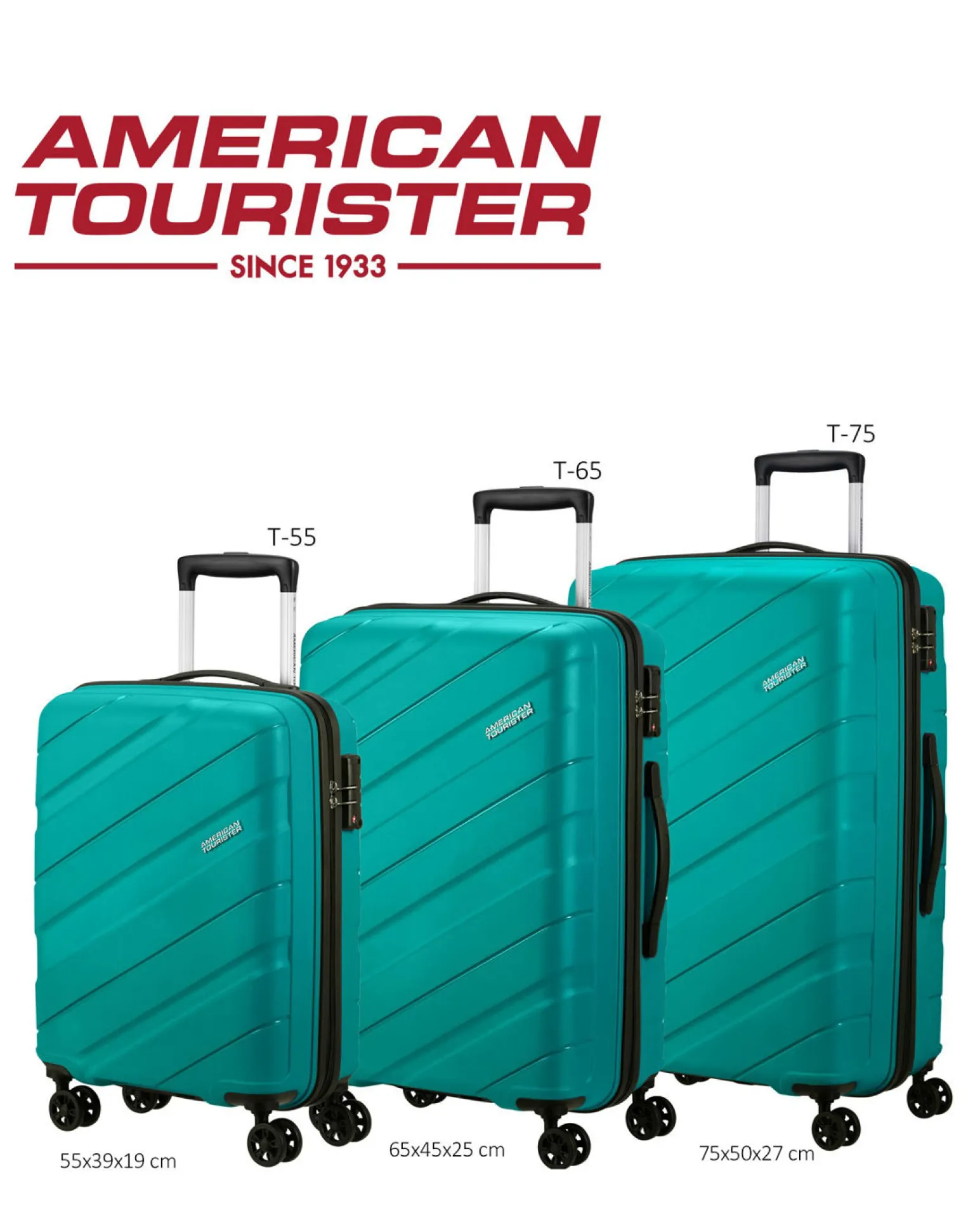AMERICAN TOURISTER - TROLLEY PETROLIO IN ABS 4 RUOTE CON COMBINAZIONE TSA