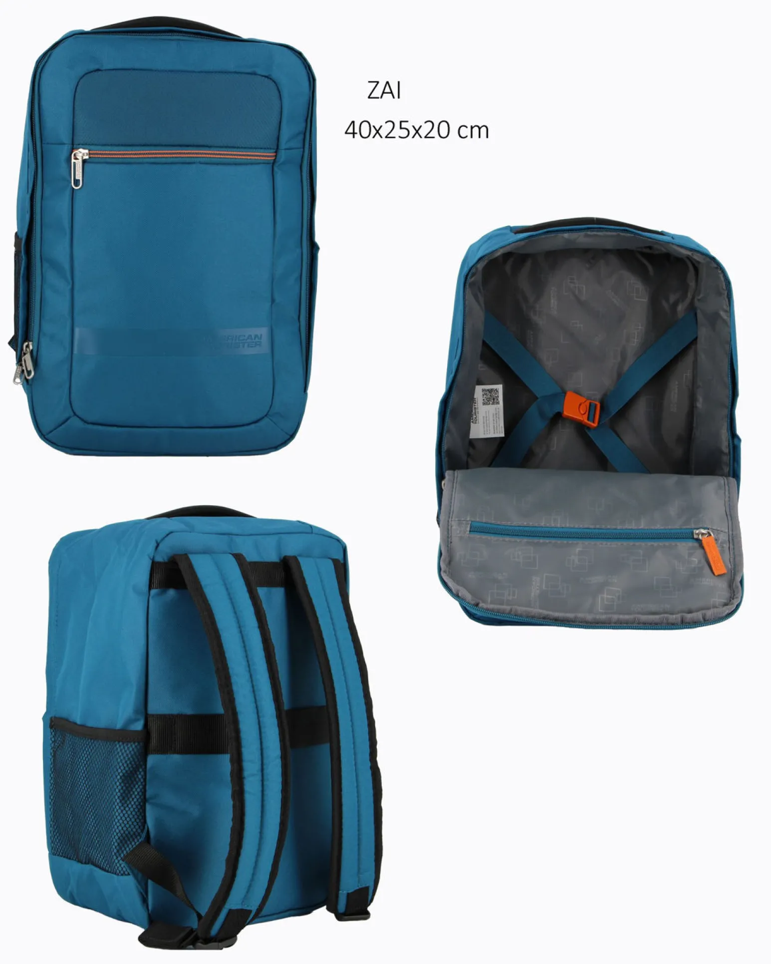 AMERICAN TOURISTER - TROLLEY PETROLIO IN TESSUTO 4 RUOTE CON COMBINAZIONE TSA