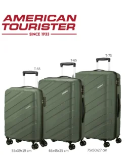 AMERICAN TOURISTER - TROLLEY VERDONE IN ABS 4 RUOTE CON COMBINAZIONE TSA