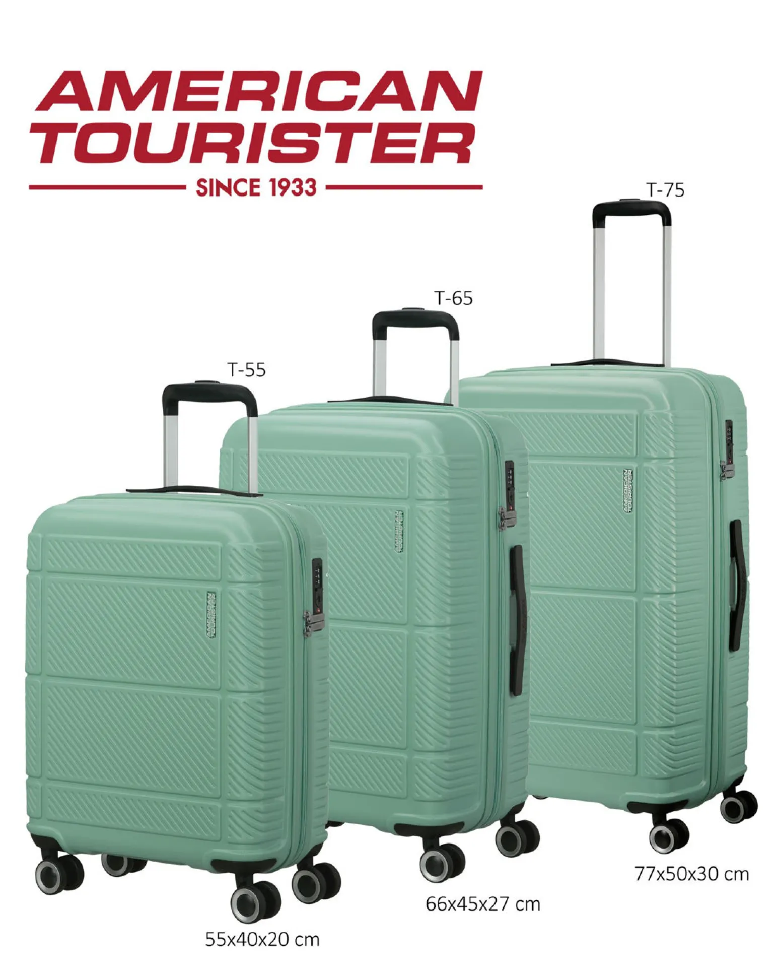AMERICAN TOURISTER - TROLLEY VERDE IN ABS 4 RUOTE CON COMBINAZIONE TSA