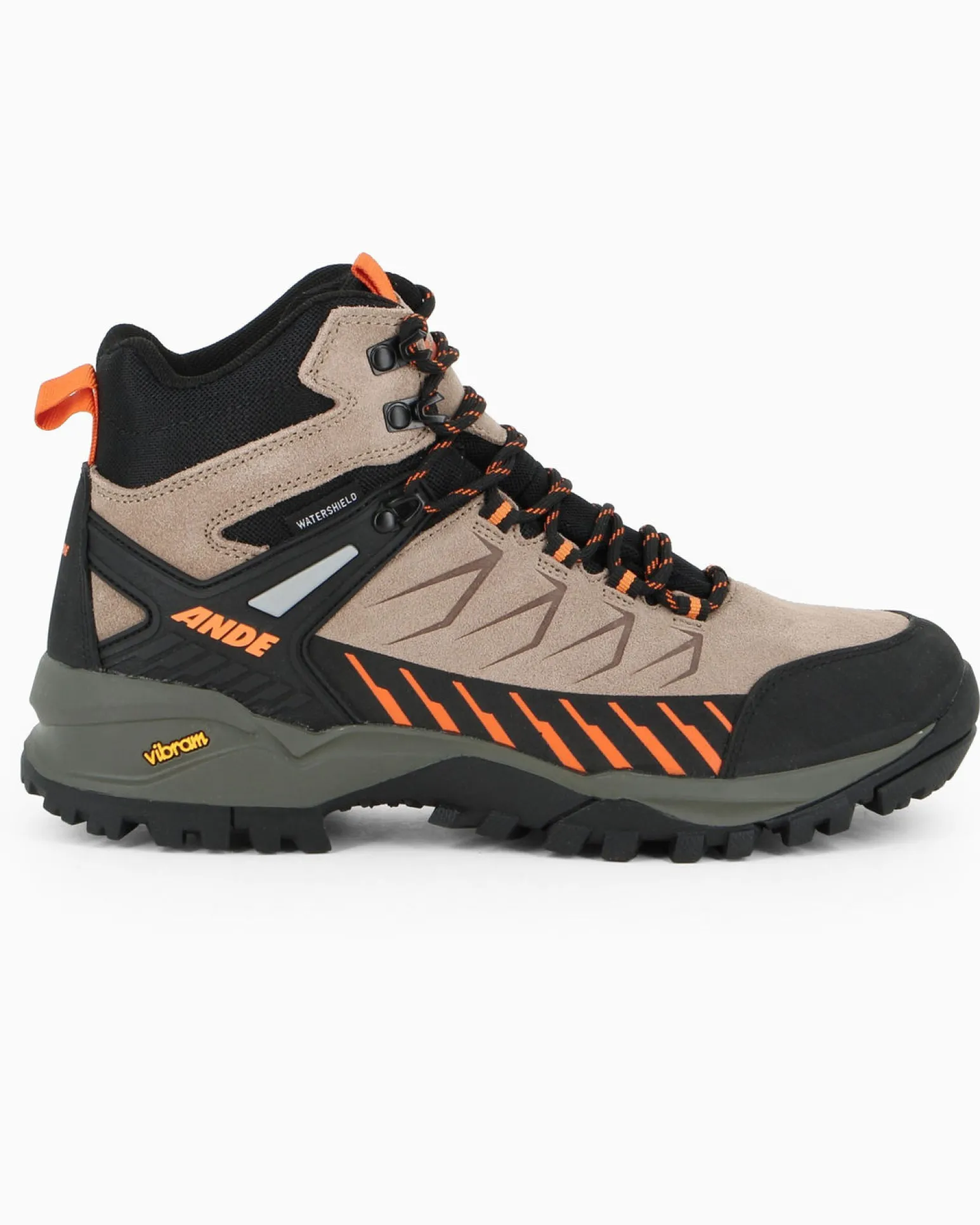 ANDE - SCARPONCINO DA TREKKING SNIPER HIGH WP MARRONE CON DETTAGLI ARANCIONI E NERI, S53027W_6180