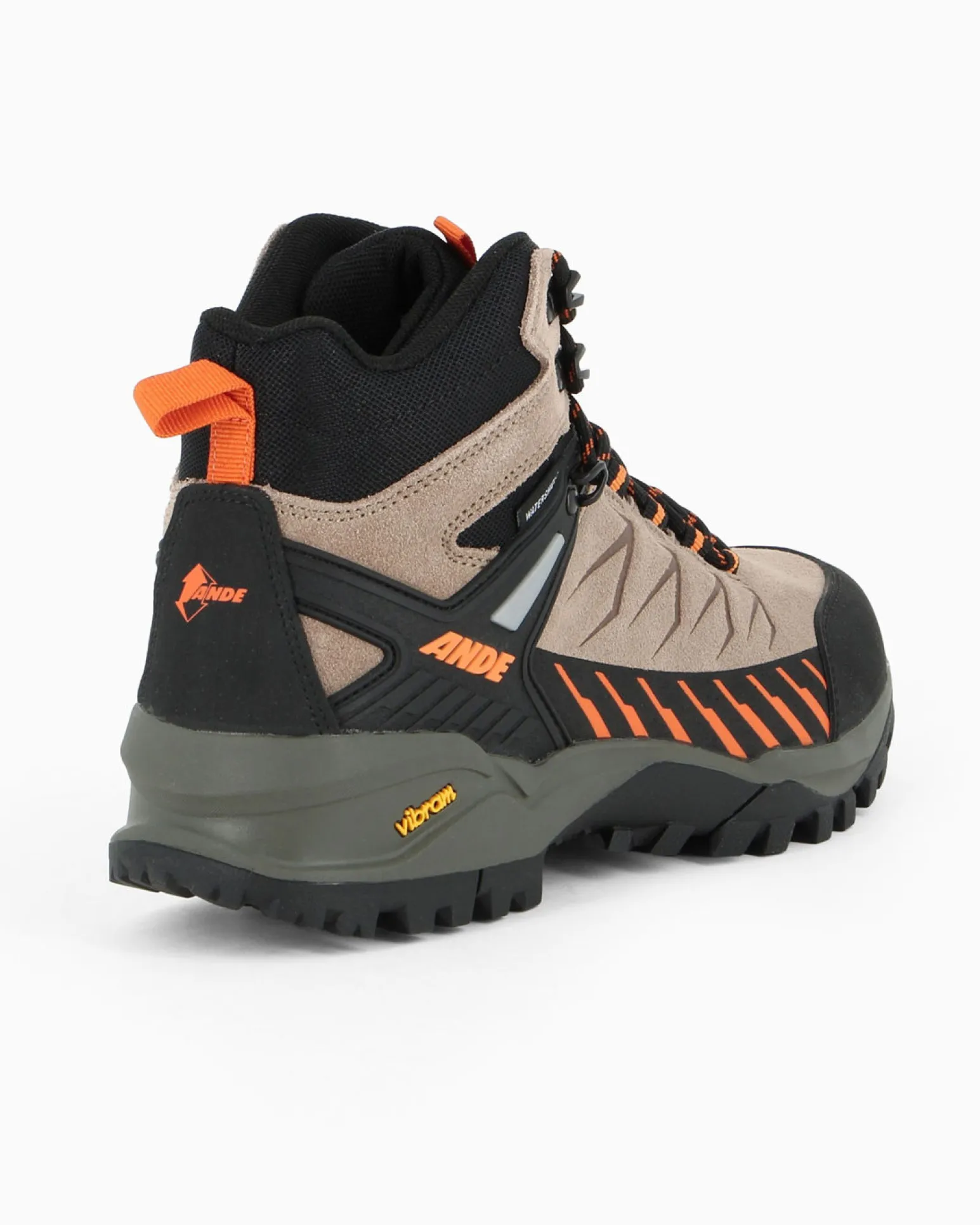 ANDE - SCARPONCINO DA TREKKING SNIPER HIGH WP MARRONE CON DETTAGLI ARANCIONI E NERI, S53027W_6180
