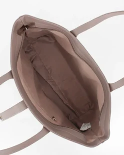 ANNES NICOLE - Borsa shopping tortora con pattina con chiusura a girello