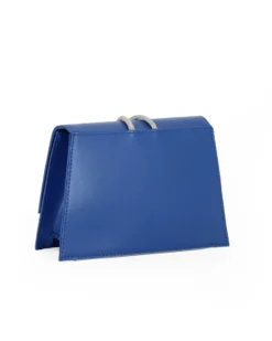ANNES NICOLE - Pochette blu elettrico con cinturino in strass sulla patta, MADE IN ITALY