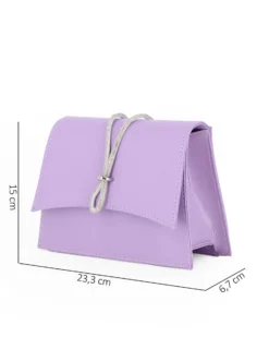 ANNES NICOLE - Pochette lilla con cinturino in strass sulla patta, MADE IN ITALY