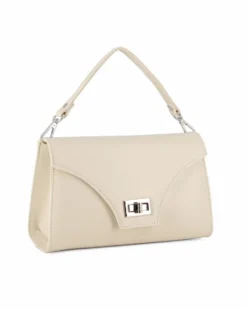 ANNES NICOLE - Pochette panna un manico con patta e chiusura a girello, MADE IN ITALY