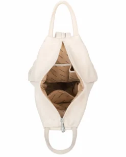 ANNES NICOLE - Zaino beige due manici con doppia tasca frontale e spalline regolabili con zip