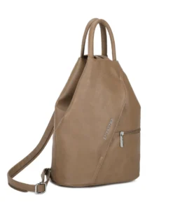 ANNES NICOLE - Zaino terra due manici con doppia tasca frontale e spalline regolabili con zip