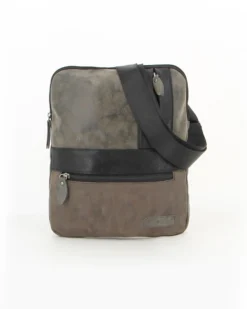 AUSTRALIAN - Borsello uomo trasversale nero con due tasche frontali