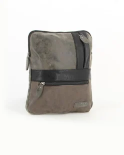 AUSTRALIAN - Borsello uomo trasversale nero  con due tasche frontali