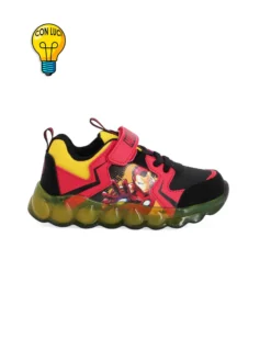 AVENGERS - Sneakers nera e rossa da bambino con luci e strappo