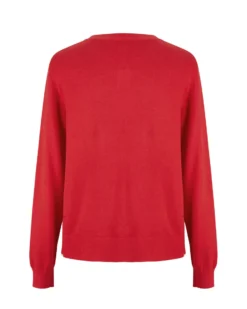 BACHATA - Cardigan manica lunga rosso con bottoni da donna