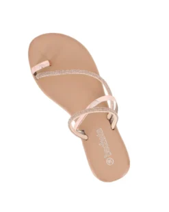 BACHATA - Ciabatta infradito rose gold con strass