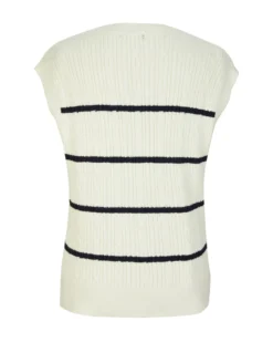 BACHATA - Gilet a maglia panna e blu da donna