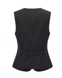 BACHATA - Gilet nero con bottoni