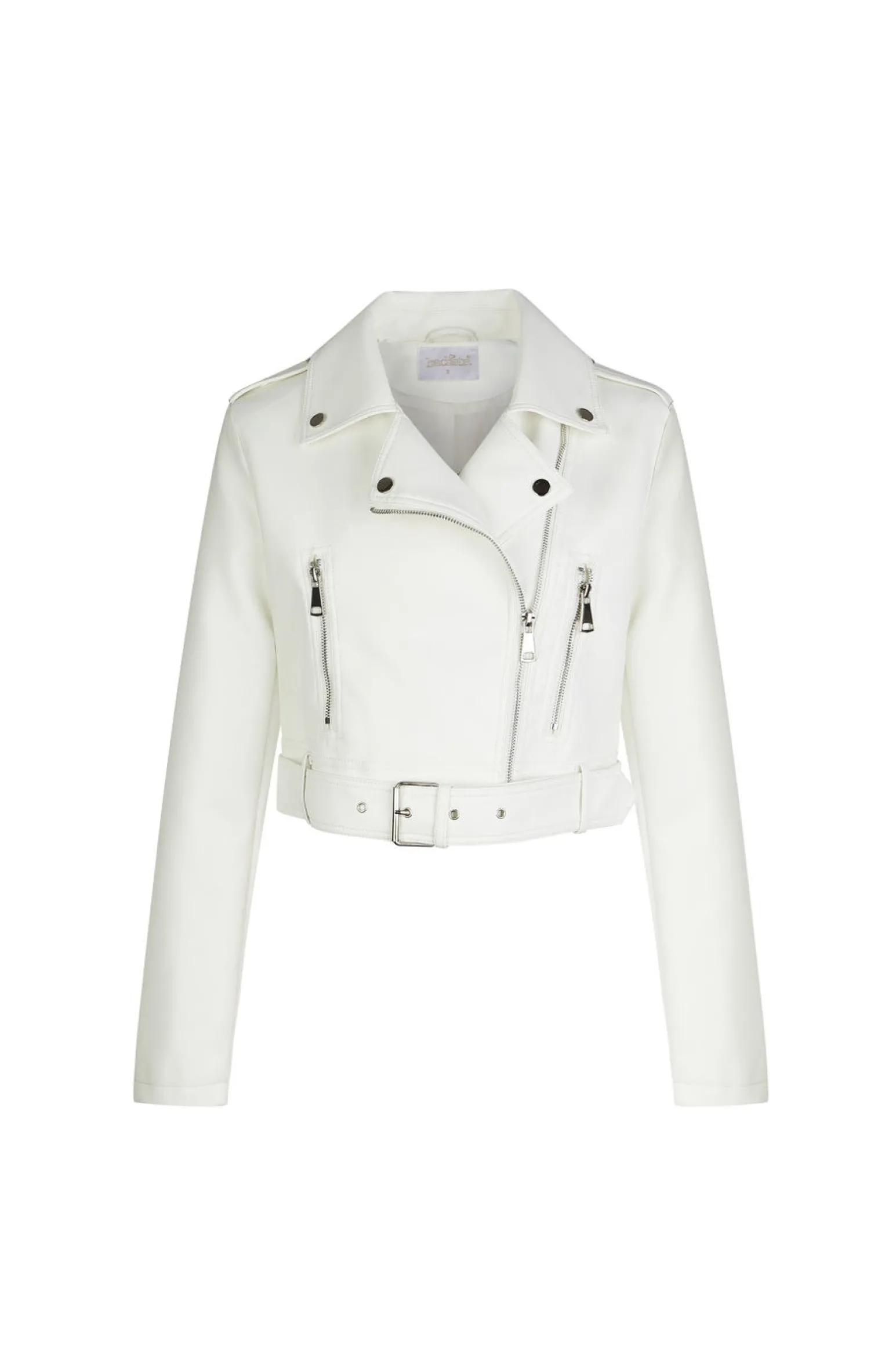 BACHATA - GIUBBINO BIKER BIANCO DA DONNA CON CINTURA