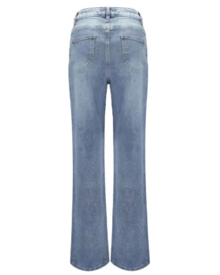 BACHATA - Jeans chiaro wide leg con strass