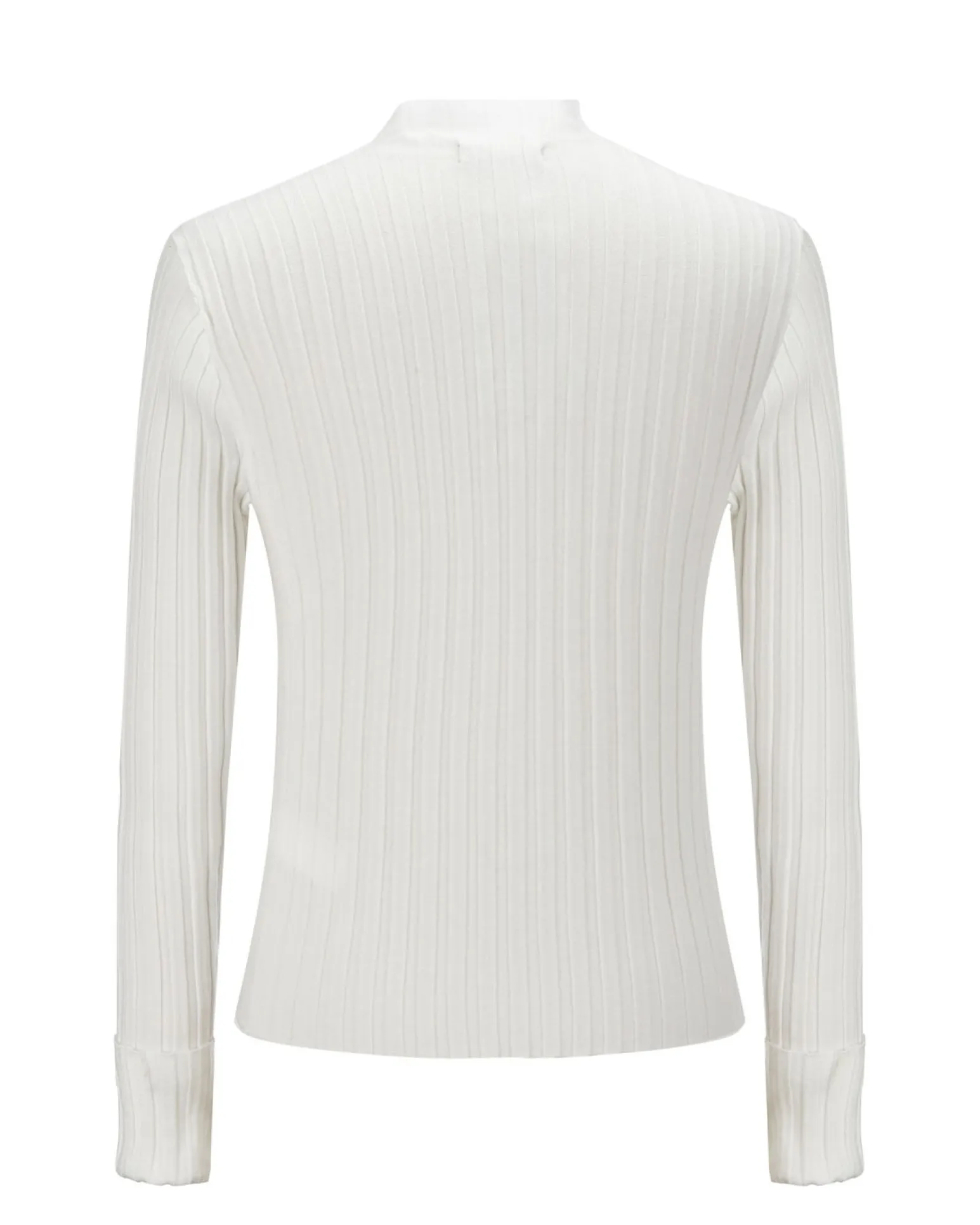 BACHATA - Maglia bianca da donna a manica lunga con collo alto