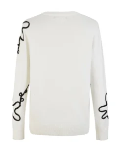 BACHATA - Maglia bianca e nera a manica lunga da donna