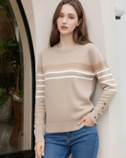 BACHATA - Maglia manica lunga beige da donna