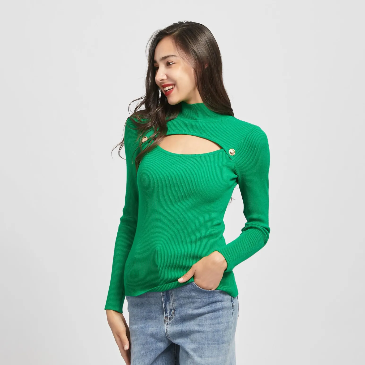 BACHATA - MAGLIA MANICA LUNGA FINEZZA 12 CON BUCO