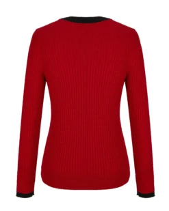 BACHATA - Maglia manica lunga rossa e nera da donna