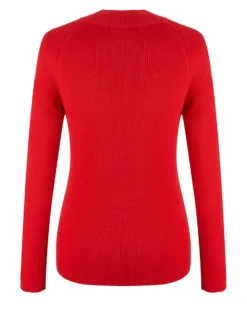 BACHATA - Maglia manica lunga rossa F12 con strass silver