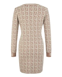 BACHATA - Maxi maglia manica lunga beige a fantasia