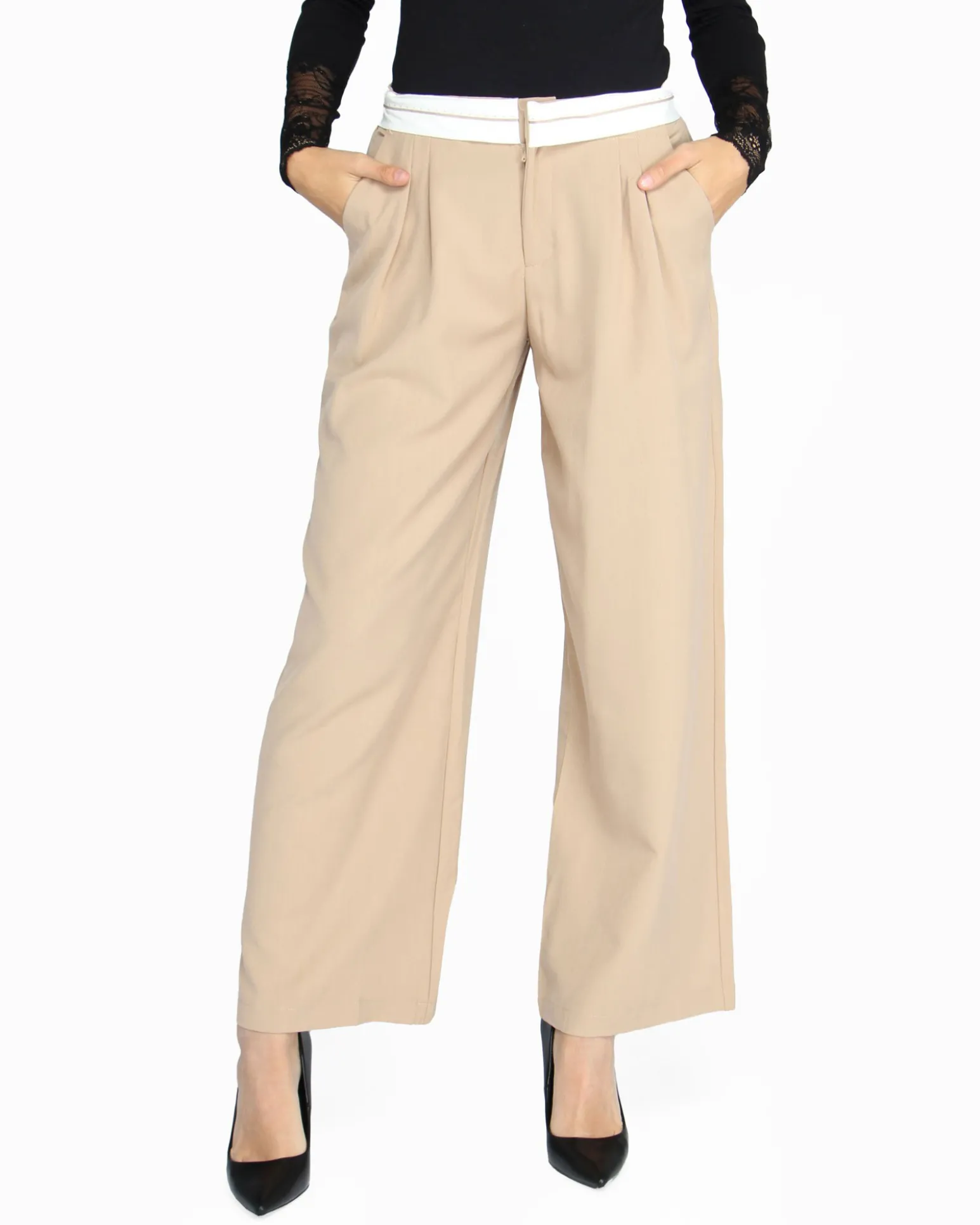 BACHATA - Pantalone a palazzo beige